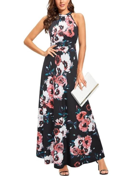 Dresses & Skirts - Womens 2024 Summer Maxi Dress Beach Halter Neck Long